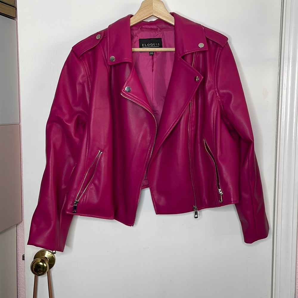 Sleeves altered magenta Moto jacket